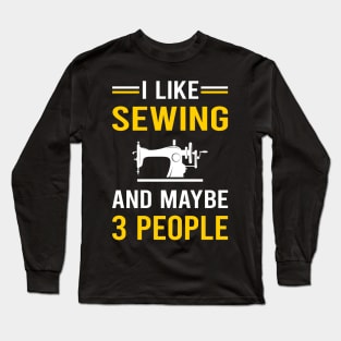 3 People Sewing Long Sleeve T-Shirt